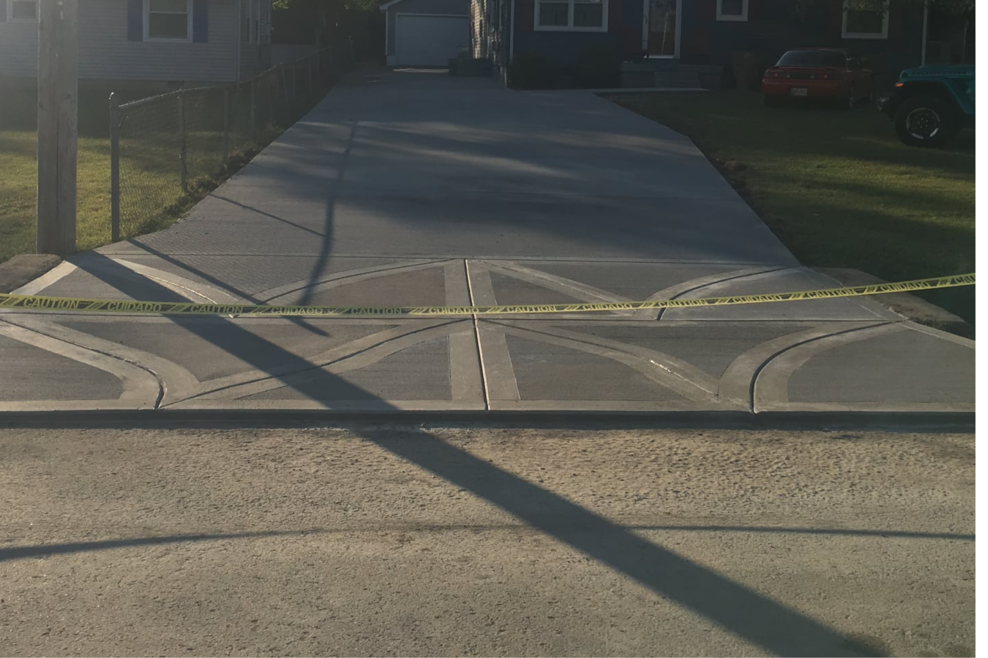 concrete sidewalk installation