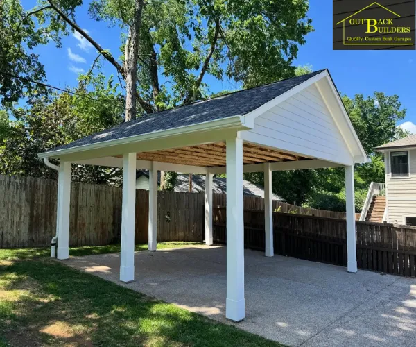 view of the durable metal carport structure